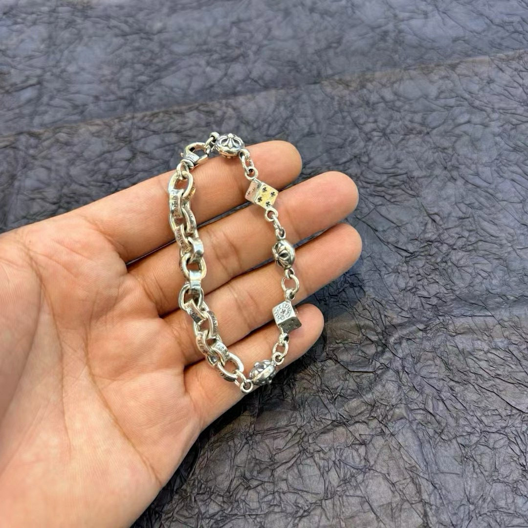 【Chrome Hearts克罗心】🔥 粗款字母骰子手链 原版复刻！只做高端精品！区别普通版本！ 古银风