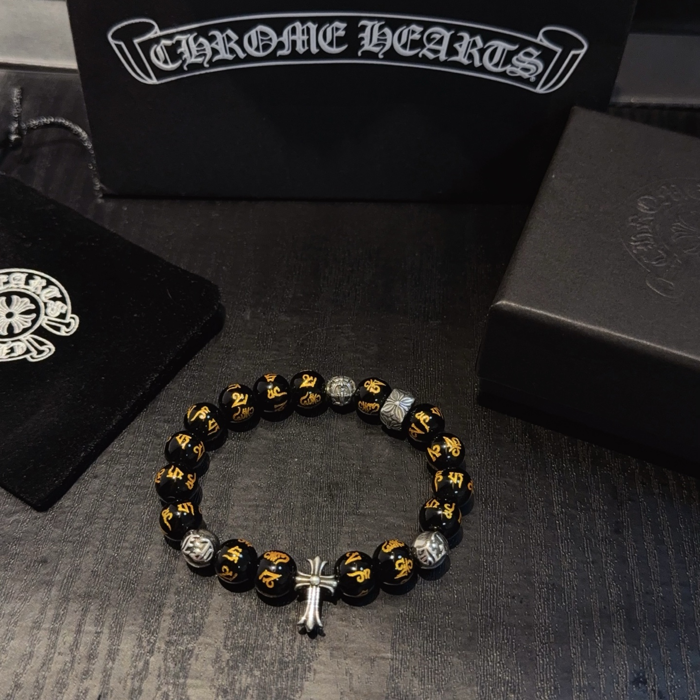 Chrome Hearts Inspired Beaded Bracelet with Cross Charm, Alloy Material 6 i1754583090719 6488 0 3