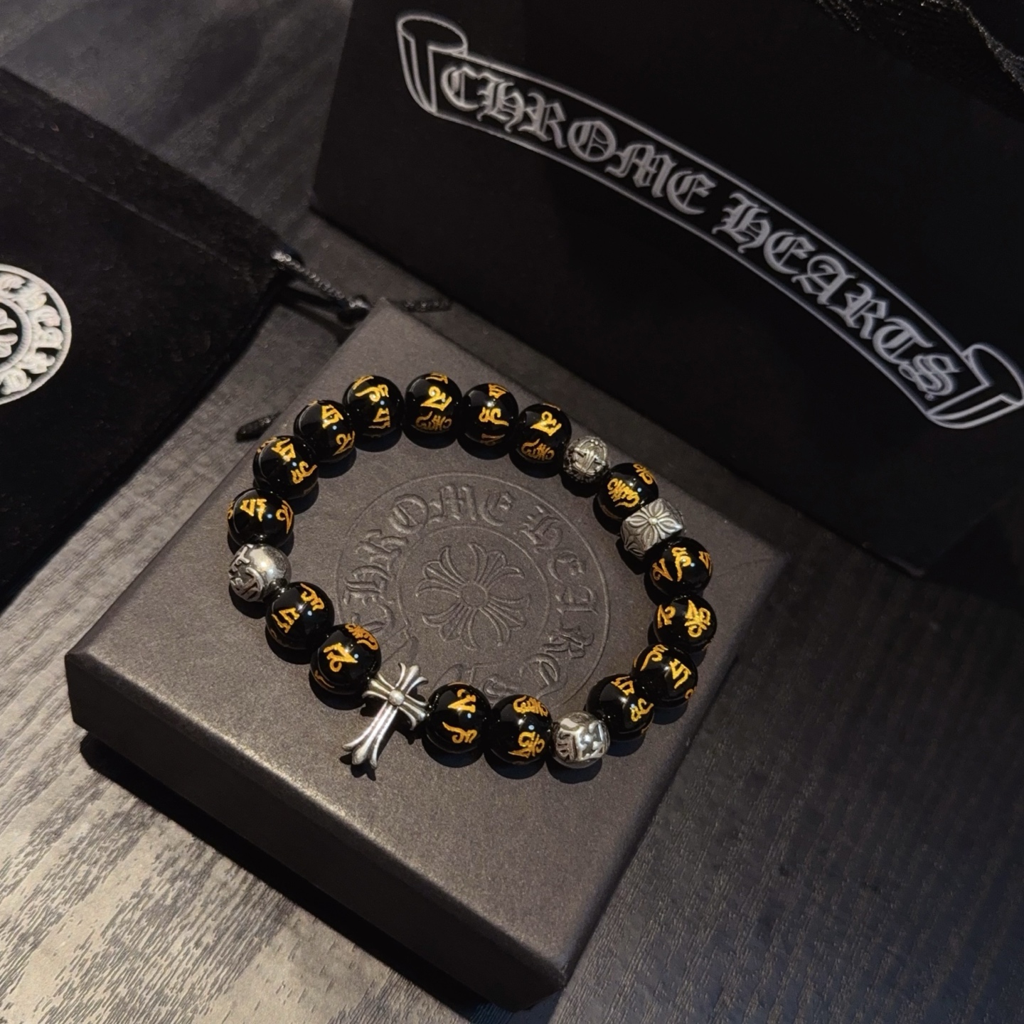 Chrome Hearts Inspired Beaded Bracelet with Cross Charm, Alloy Material 3 i1754583090901 1152 0 1