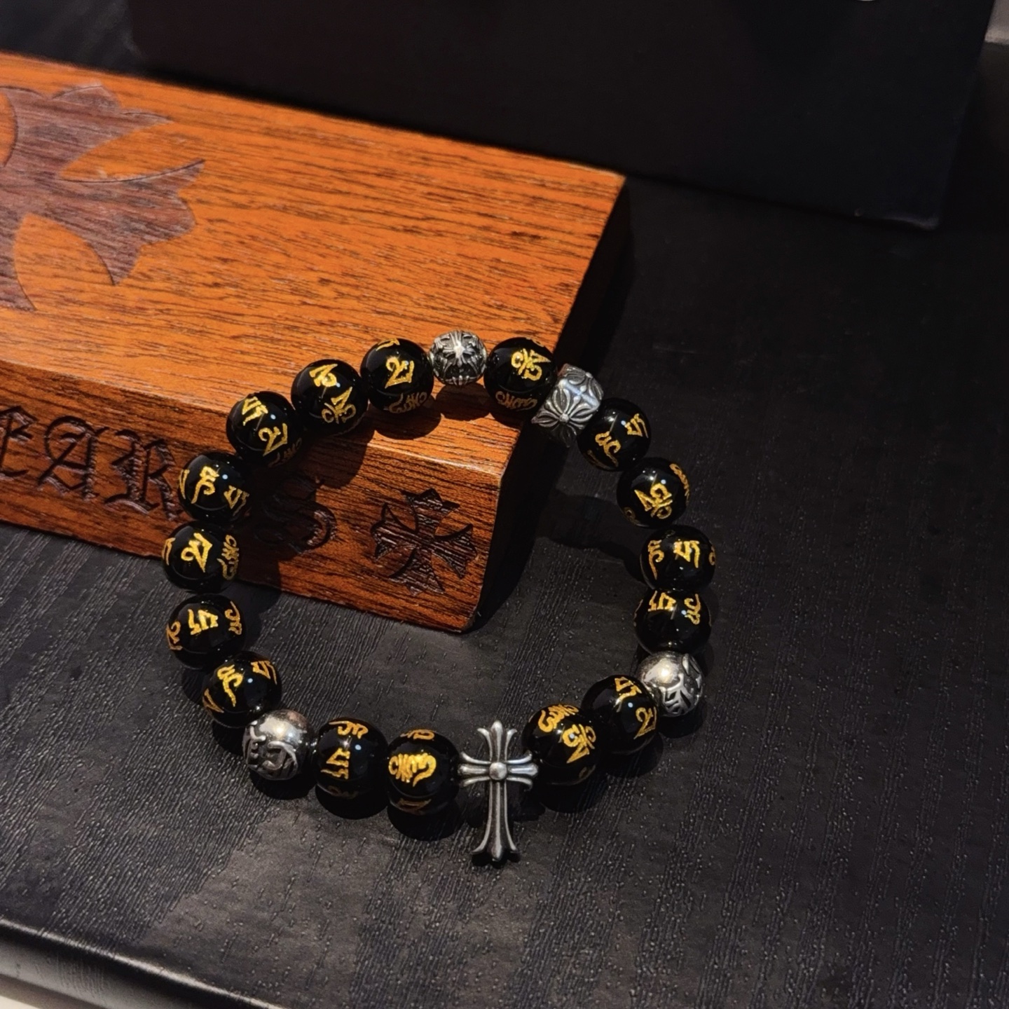 Chrome Hearts Inspired Beaded Bracelet with Cross Charm, Alloy Material 9 i1754583091109 7652 0 6