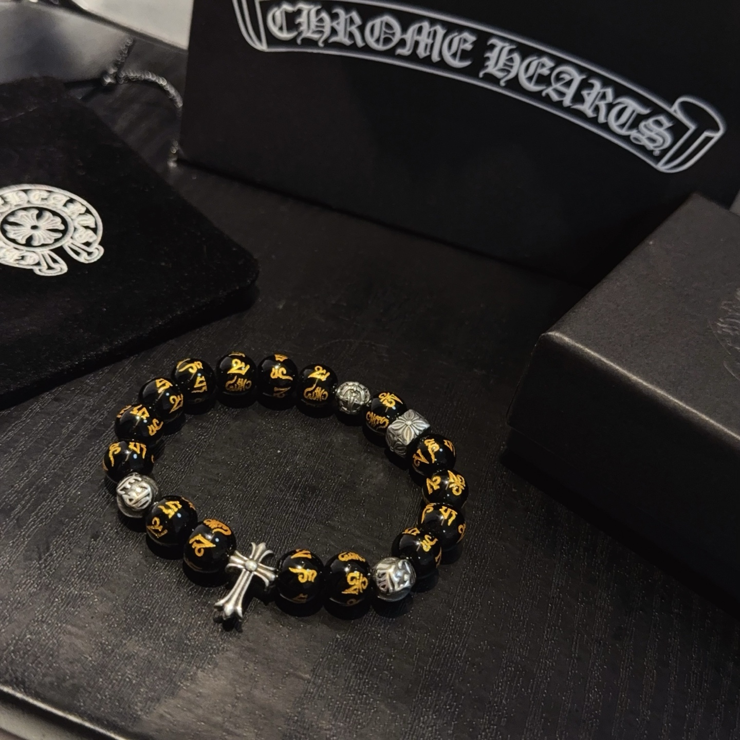 Chrome Hearts Inspired Beaded Bracelet with Cross Charm, Alloy Material 7 i1754583091164 4865 0 4