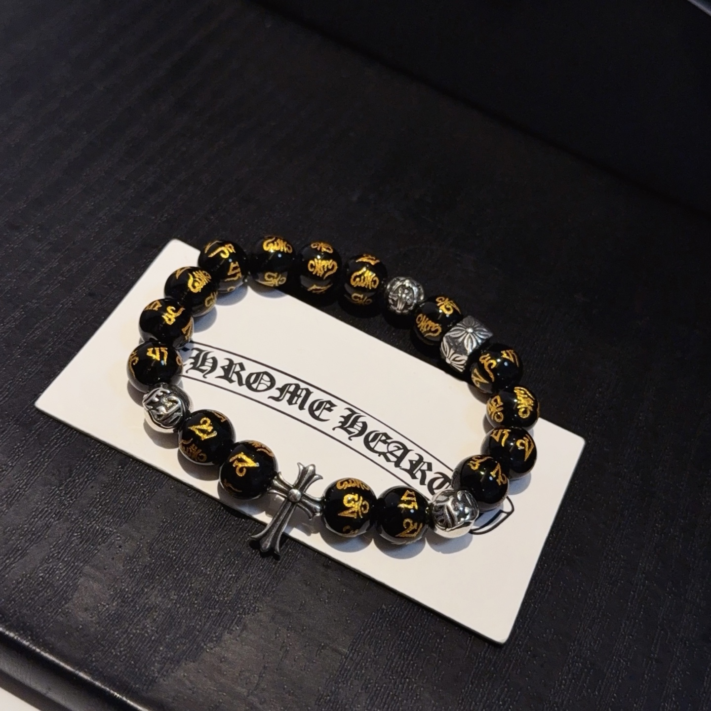 Chrome Hearts Inspired Beaded Bracelet with Cross Charm, Alloy Material 5 i1754583092210 5652 0 7