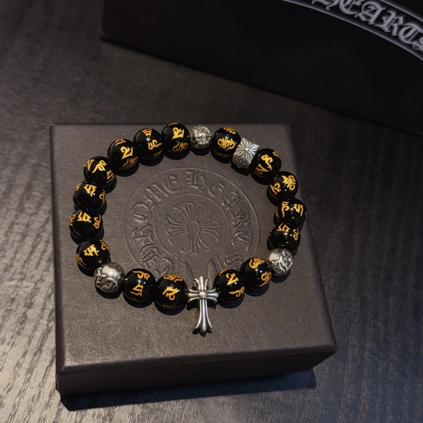 Chrome Hearts Inspired Beaded Bracelet with Cross Charm, Alloy Material 4 i1754583092315 4742 0 2
