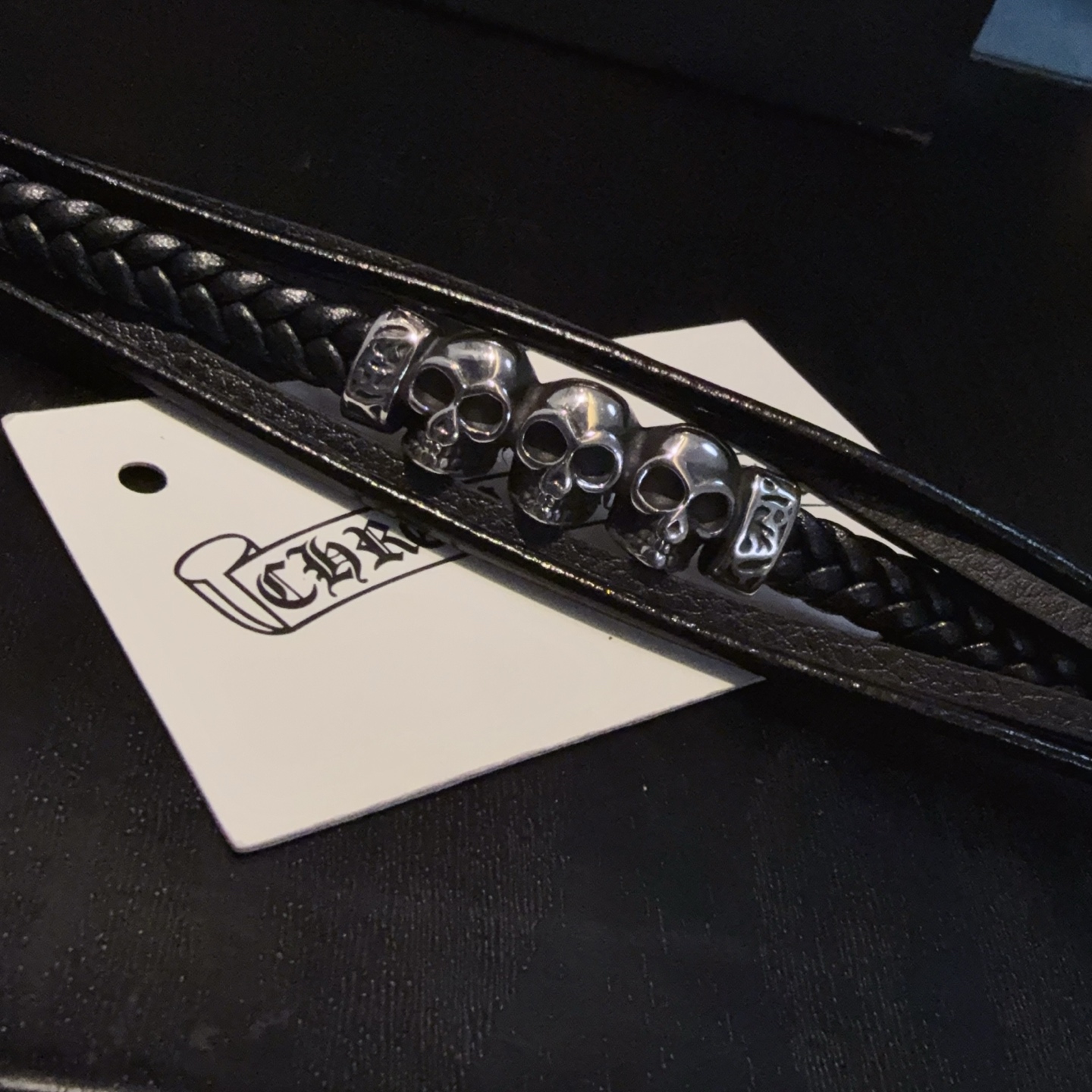  新款【专柜品质】Chrome Hearts克罗心皮绳手镯 凹凸造型不同的花纹设计风格呈现出与众不同 十
