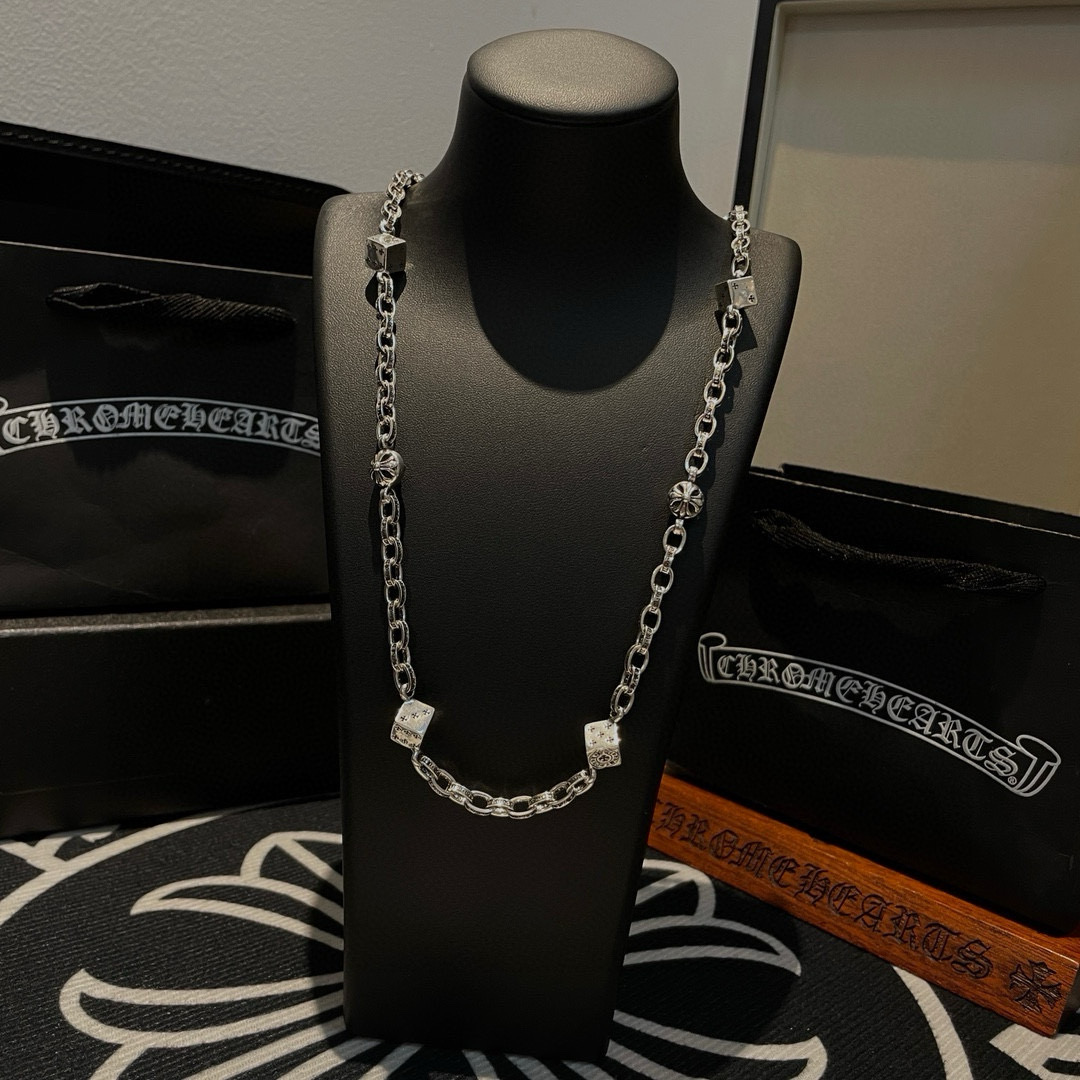 批 新款【专柜品质】Chrome Hearts克罗心 经典复古十字花球骰子项链 快手/ins/小红书热门