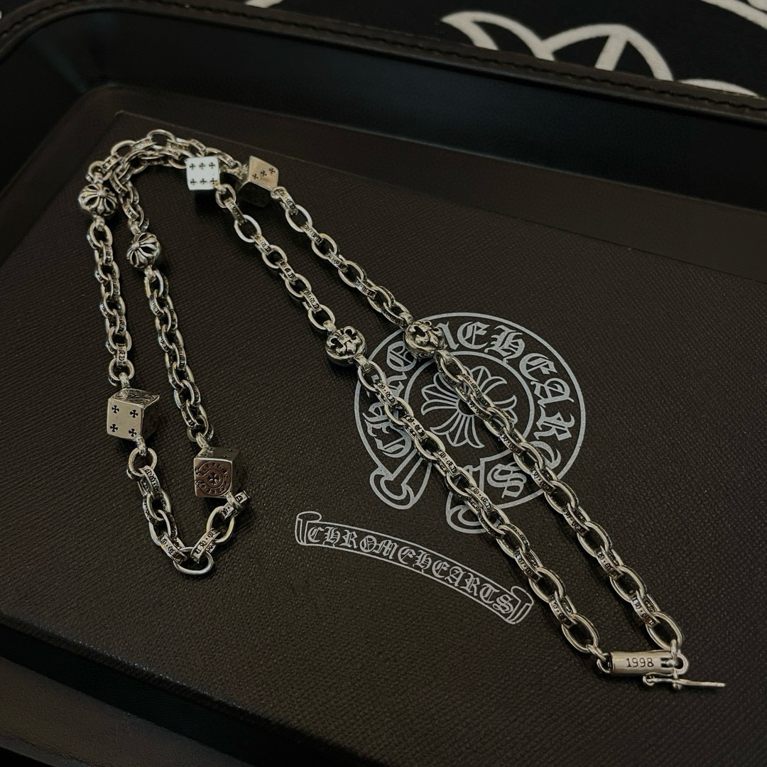 批 新款【专柜品质】Chrome Hearts克罗心 经典复古十字花球骰子项链 快手/ins/小红书热门