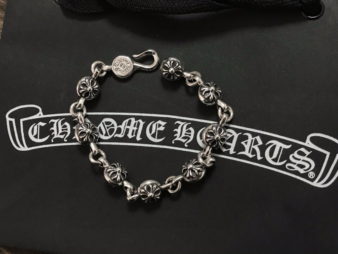  Chrome Hearts ❤️ 克罗心复古十字球手链 原版复刻 纯手工打造 ～正品开模💝潮流时尚必备