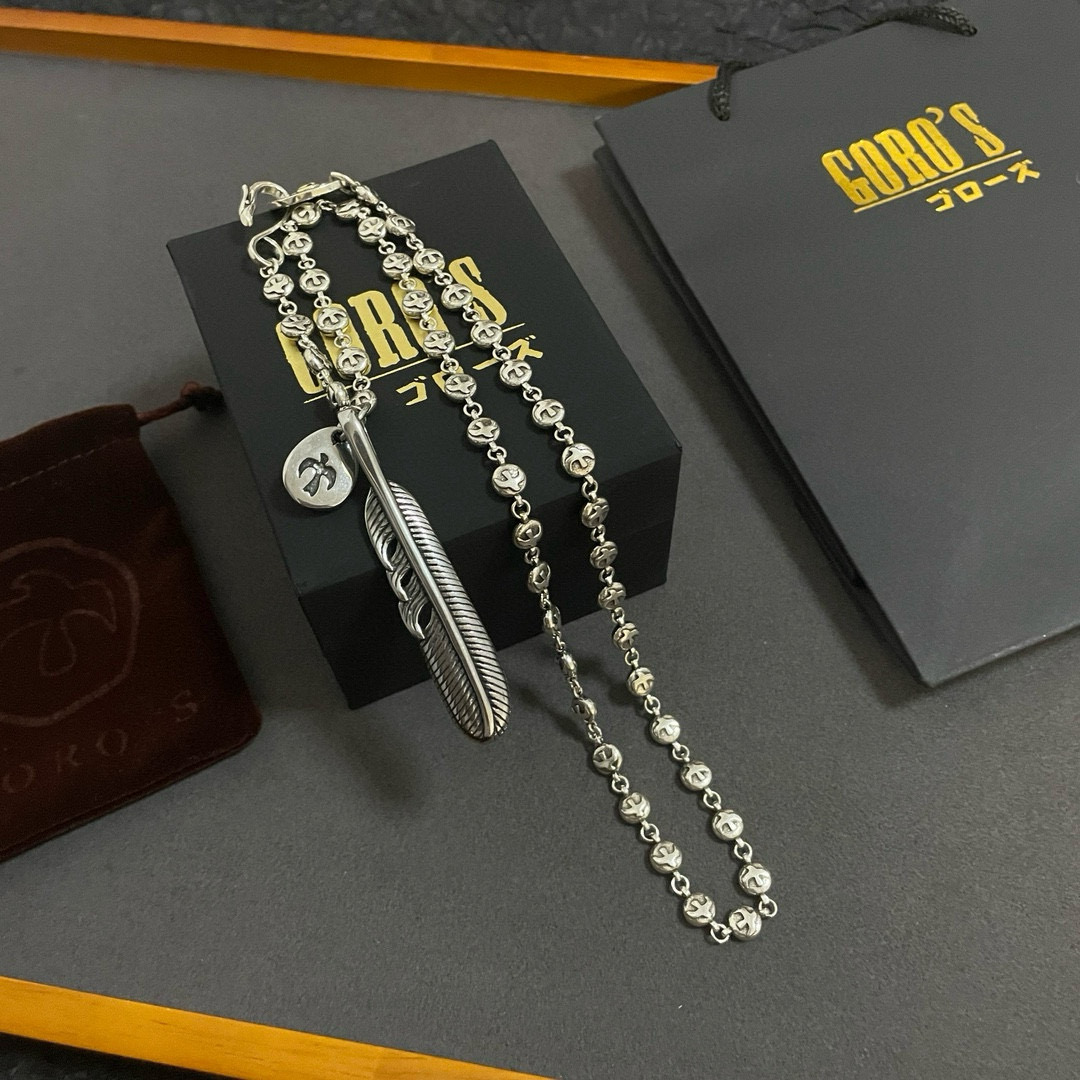 批  【新品上架】Goro’s高桥吾郎 复古羽毛银牌吊坠 高桥经典飞鹰项链  顶级版本 认准独家拍摄 主