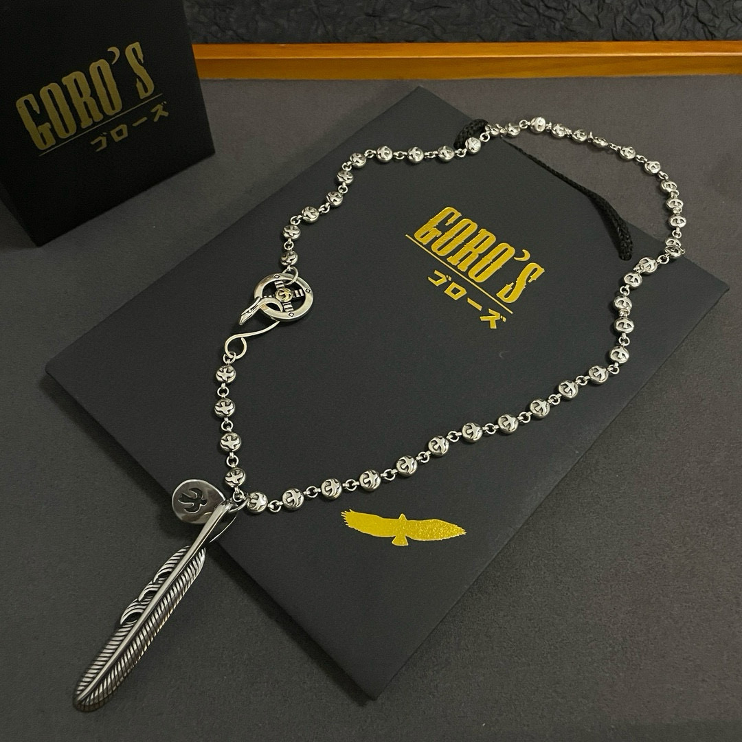 批  【新品上架】Goro’s高桥吾郎 复古羽毛银牌吊坠 高桥经典飞鹰项链  顶级版本 认准独家拍摄 主