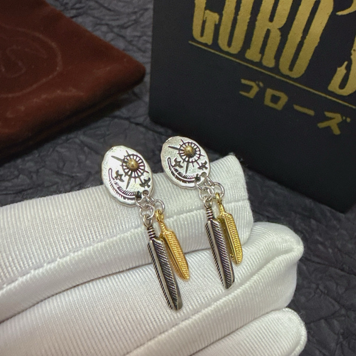   【新品上架】Goro’s高桥吾郎复古点金羽毛耳钉，顶级版本 认准独家拍摄 主攻高端市场 绝对区别普通