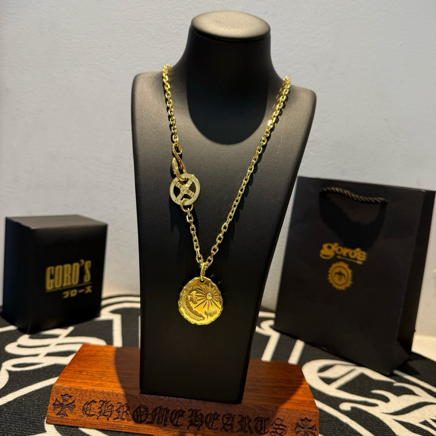 批   【新品上架】Goro’s高桥吾郎金色银饼吊坠，高桥经典项链，顶级版本，认准独家拍摄，主攻高端市场