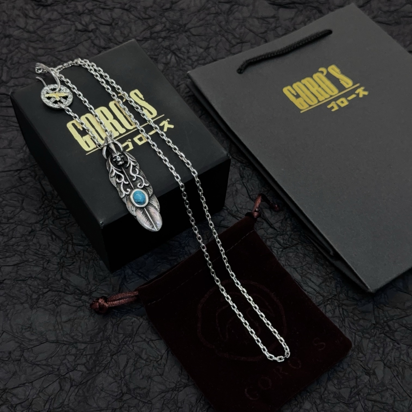 批 【新品上架】Goro’s高桥吾郎复古松石羽毛项链  顶级版本 认准独家拍摄 主攻高端市场 绝对区别普