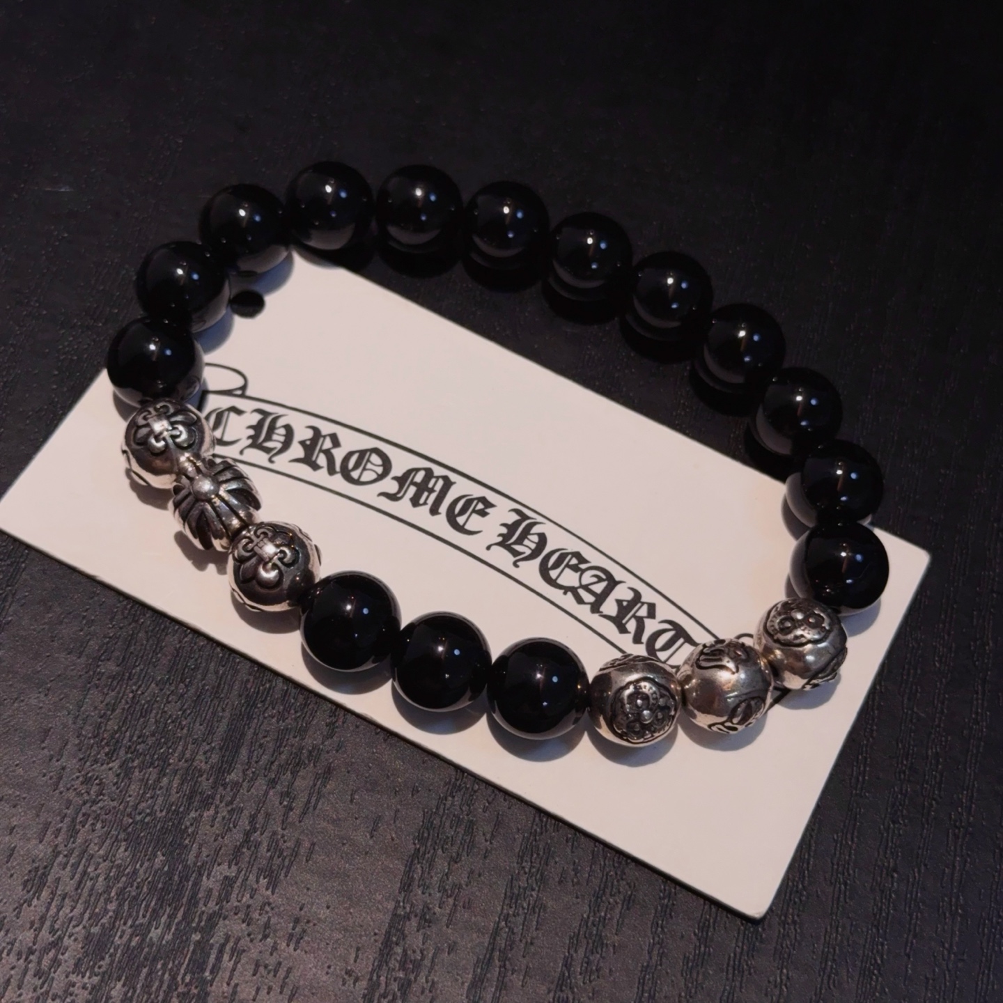  新款【专柜品质】Chrome Hearts克罗心 经典复古多元素手串手链 ，凹凸造型不同的花纹设计风格