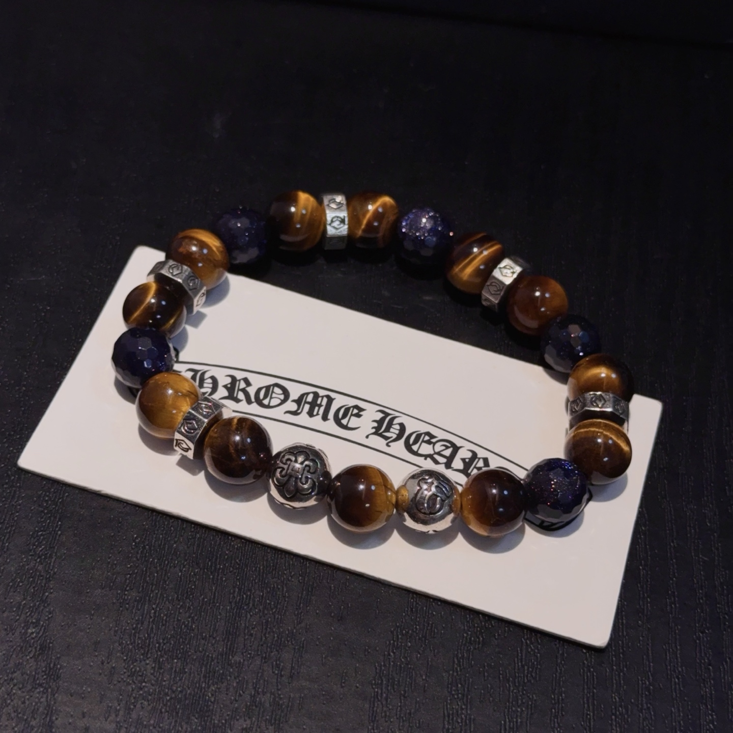  新款【专柜品质】Chrome Hearts克罗心 经典复古多元素手串手链 ，凹凸造型不同的花纹设计风格