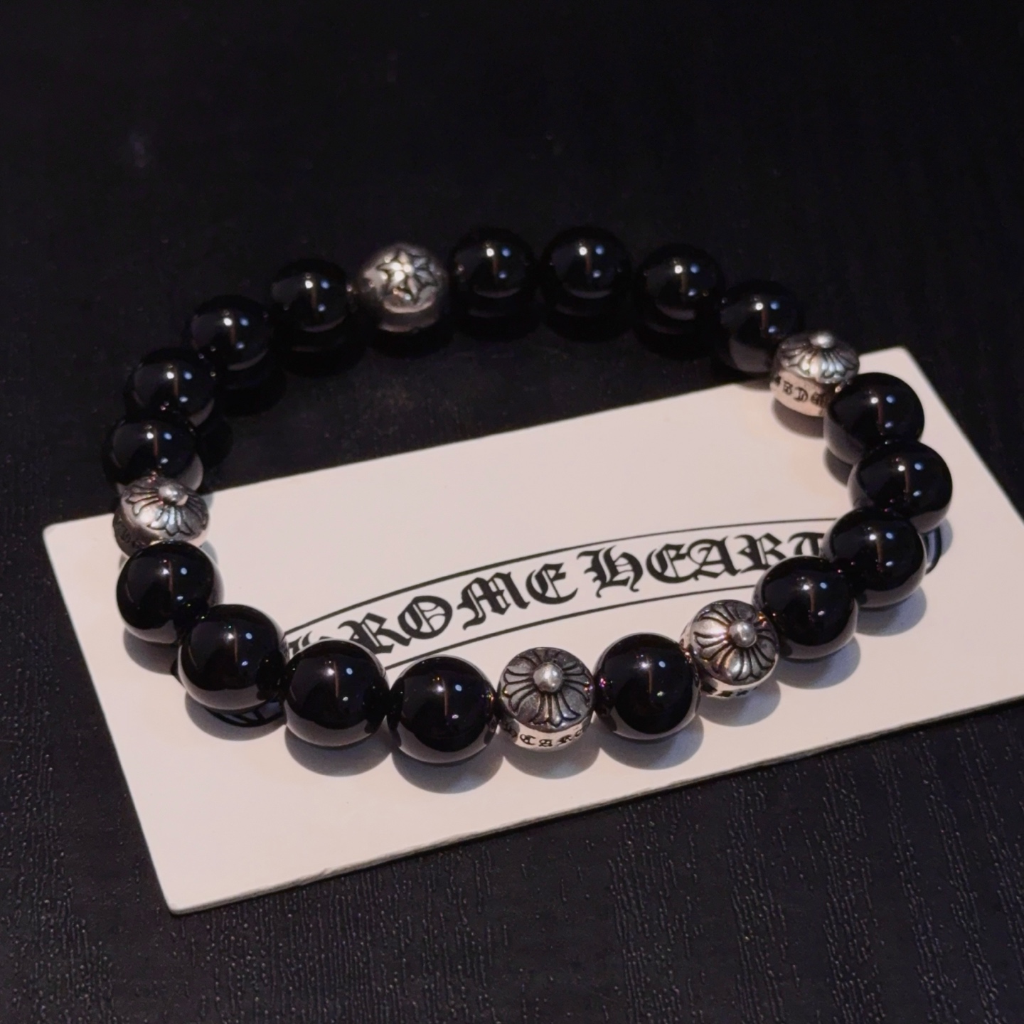  新款【专柜品质】Chrome Hearts克罗心 经典复古多元素手串手链 ，凹凸造型不同的花纹设计风格