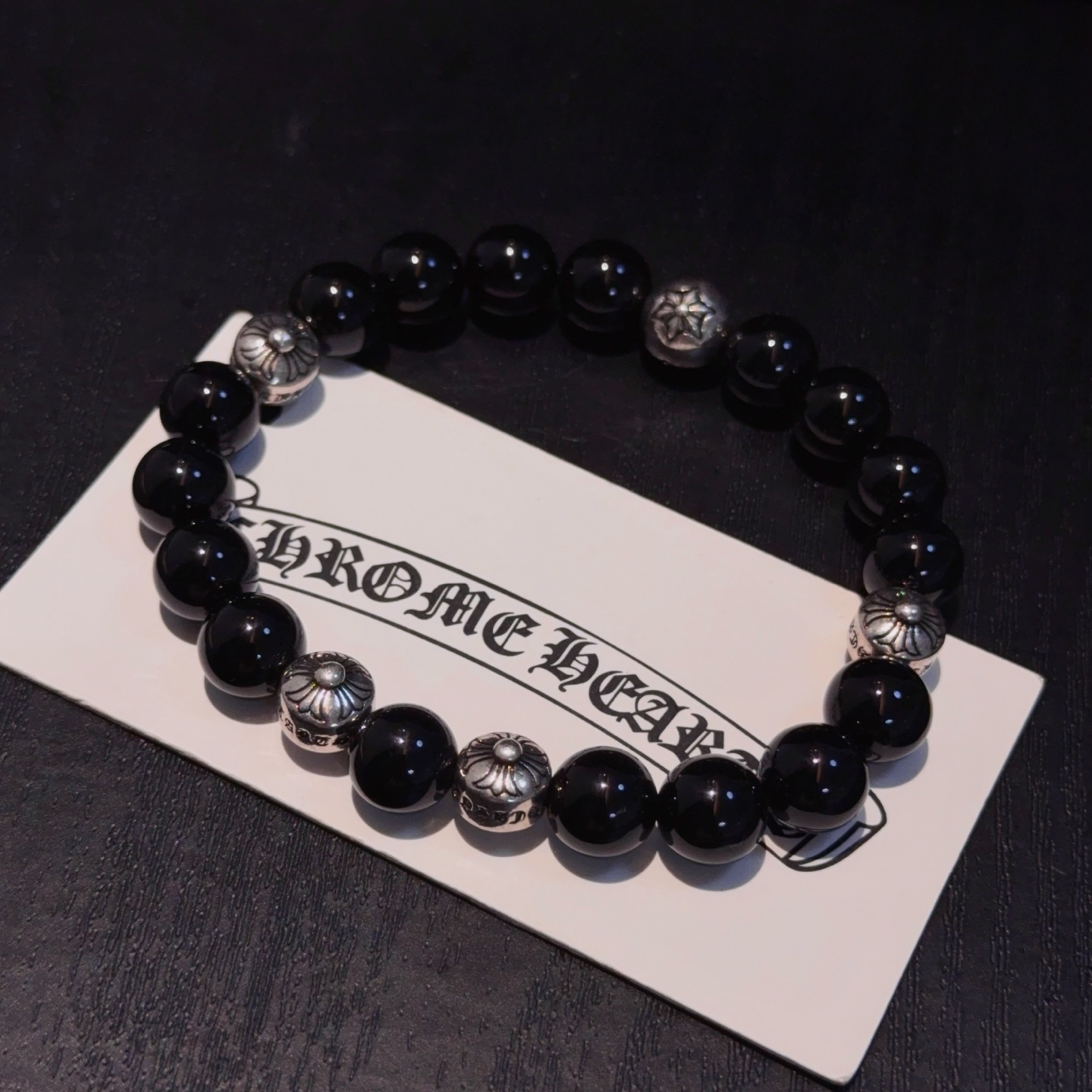  新款【专柜品质】Chrome Hearts克罗心 经典复古多元素手串手链 ，凹凸造型不同的花纹设计风格