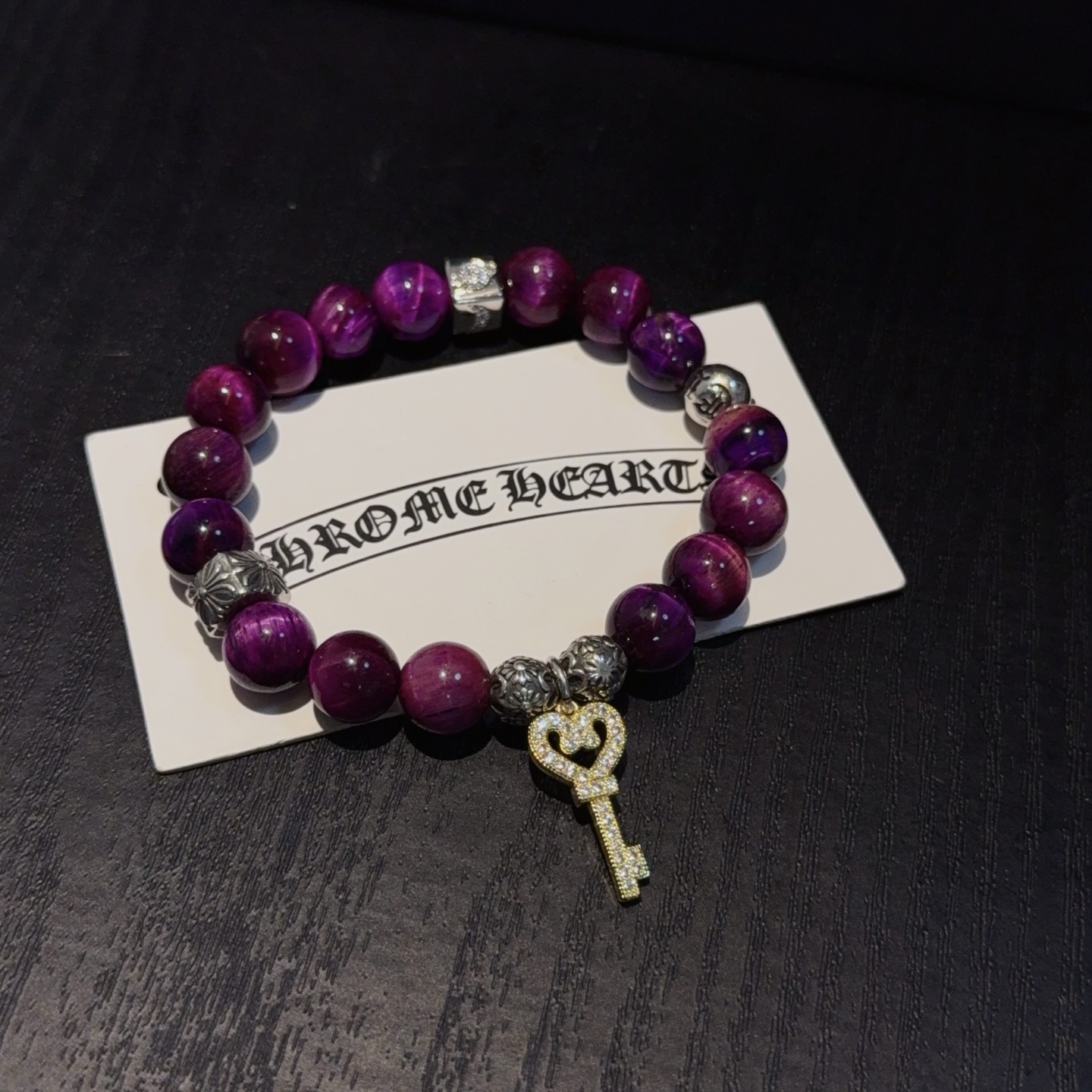  新款【专柜品质】Chrome Hearts克罗心 经典复古多元素手串手链 ，凹凸造型不同的花纹设计风格