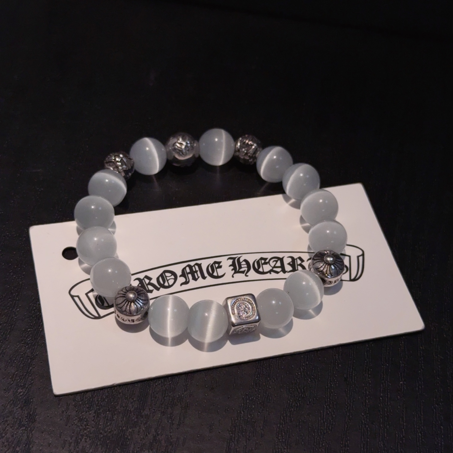  新款【专柜品质】Chrome Hearts克罗心 经典复古多元素手串手链 ，凹凸造型不同的花纹设计风格