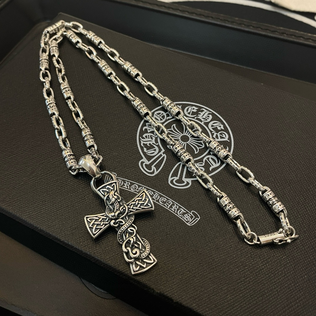 批 抖音/快手/ins/小红书/直播热门 ，新款【专柜品质】Chrome Hearts克罗心字母项链 ，