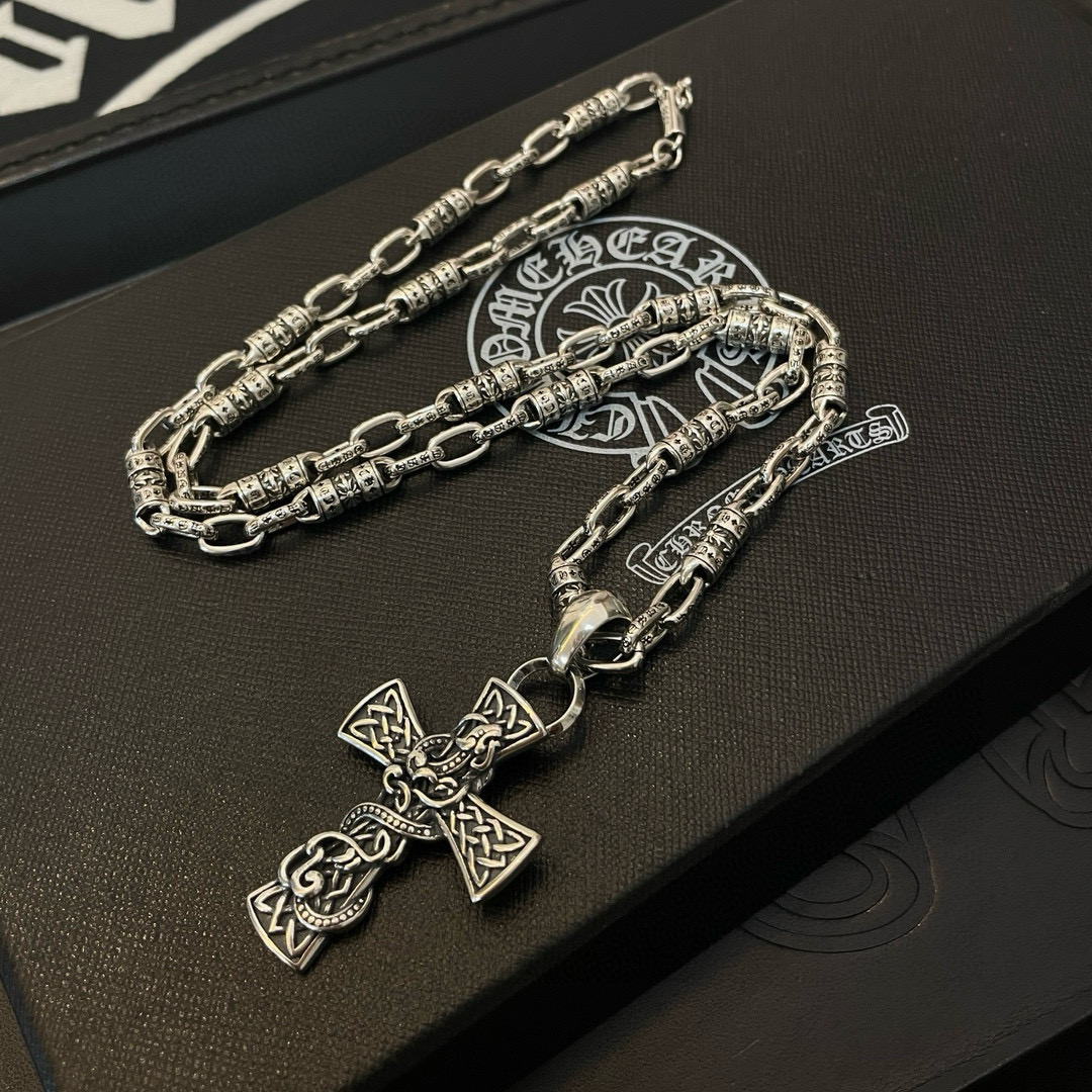 批 抖音/快手/ins/小红书/直播热门 ，新款【专柜品质】Chrome Hearts克罗心字母项链 ，