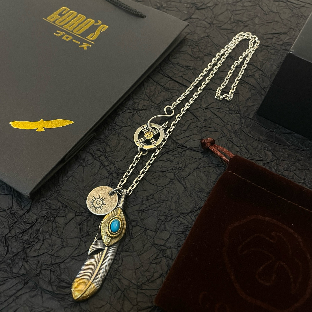 批  【新品上架】Goro’s高桥吾郎松石羽毛吊坠，高桥吾郎经典项链，顶级版本，认准独家拍摄，主攻高端市