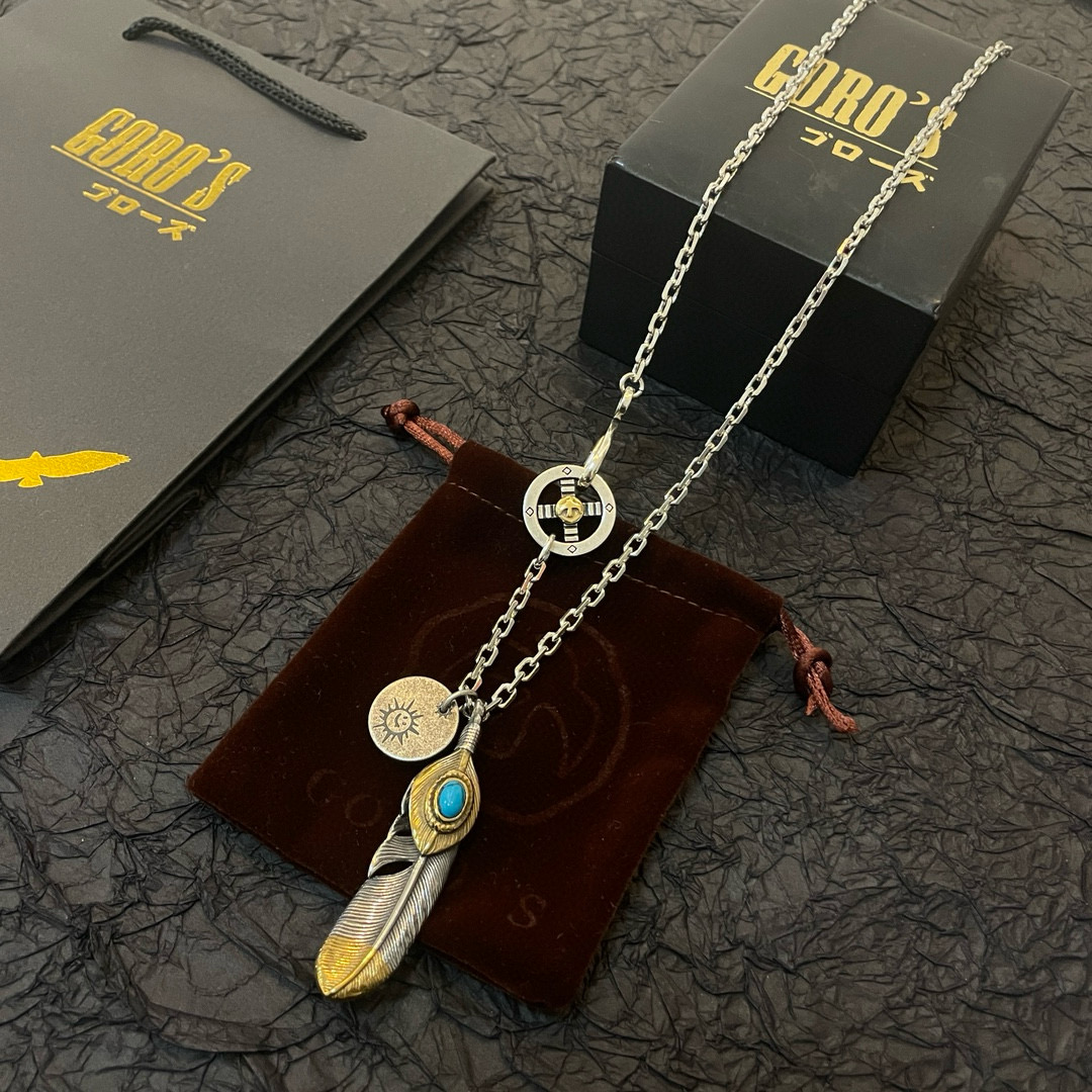 批  【新品上架】Goro’s高桥吾郎松石羽毛吊坠，高桥吾郎经典项链，顶级版本，认准独家拍摄，主攻高端市