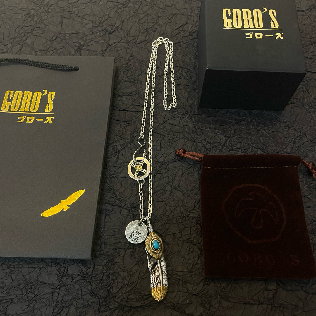 批  【新品上架】Goro’s高桥吾郎松石羽毛吊坠，高桥吾郎经典项链，顶级版本，认准独家拍摄，主攻高端市
