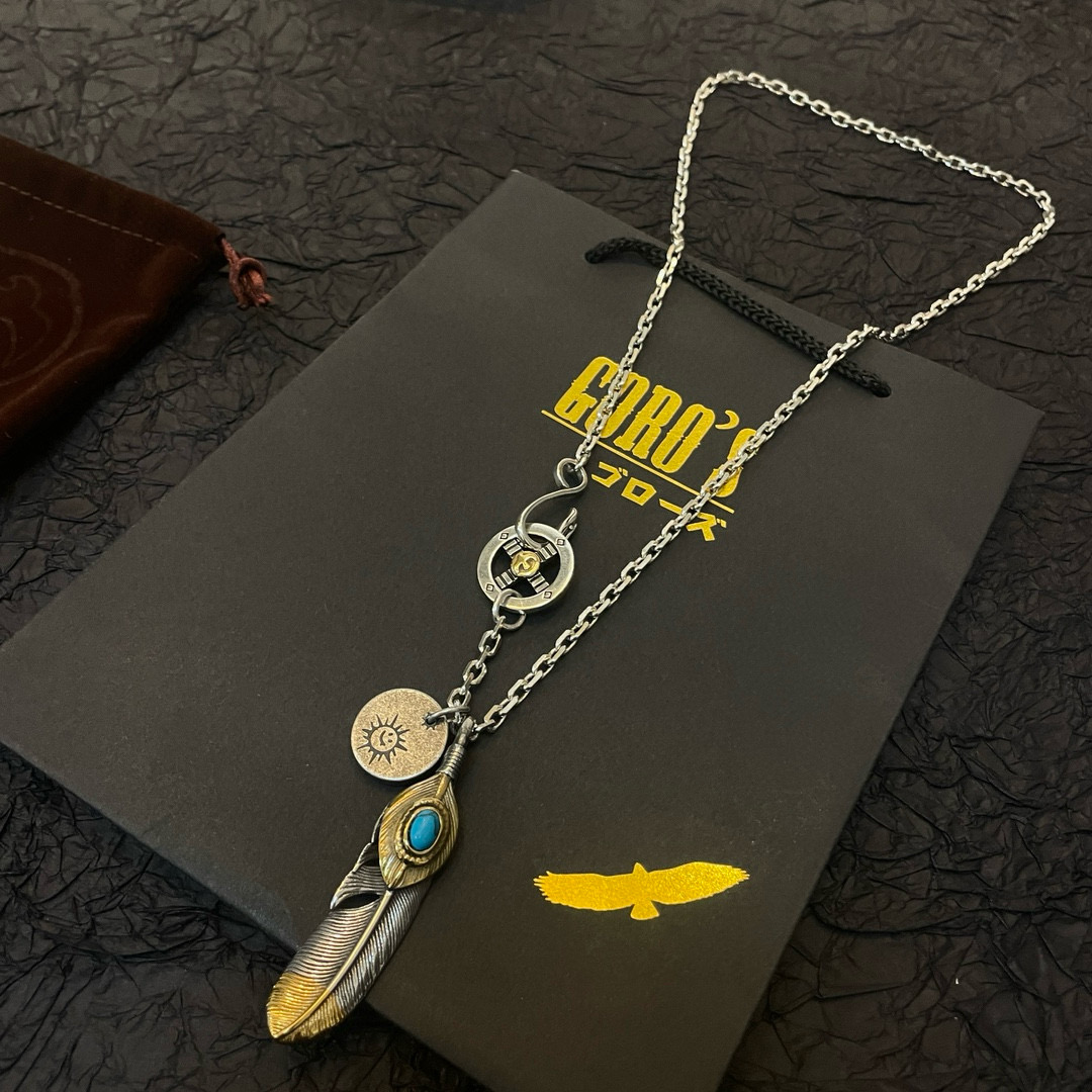 批  【新品上架】Goro’s高桥吾郎松石羽毛吊坠，高桥吾郎经典项链，顶级版本，认准独家拍摄，主攻高端市