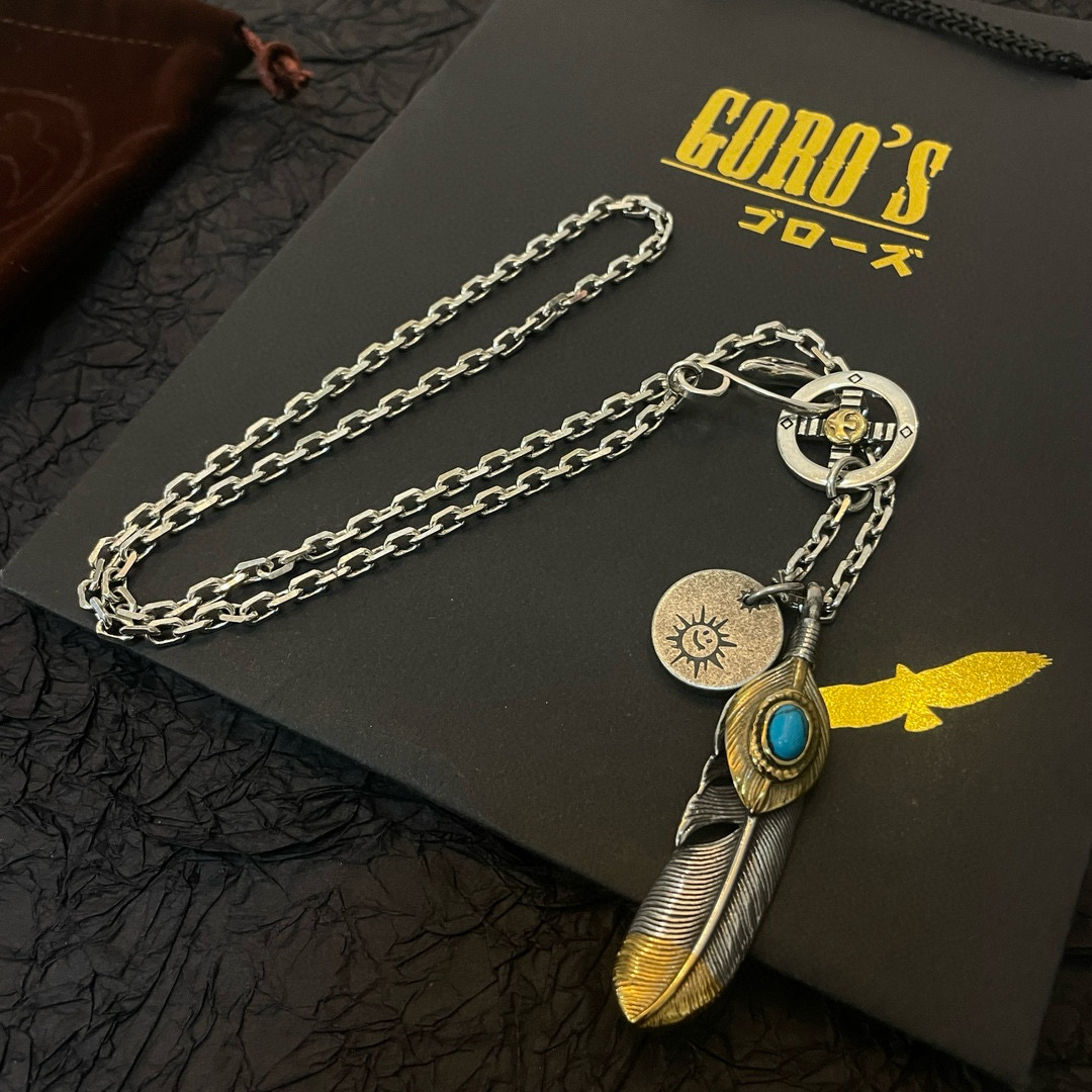 批  【新品上架】Goro’s高桥吾郎松石羽毛吊坠，高桥吾郎经典项链，顶级版本，认准独家拍摄，主攻高端市