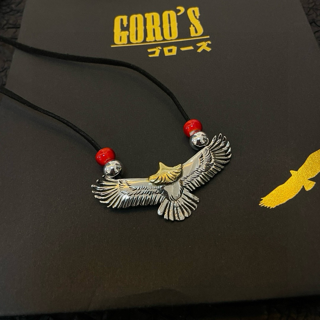 批  【新品上架】Goro’s高桥吾郎老鹰吊坠，经典鹿皮绳红琉璃项链，顶级版本，认准独家拍摄，主攻高端市