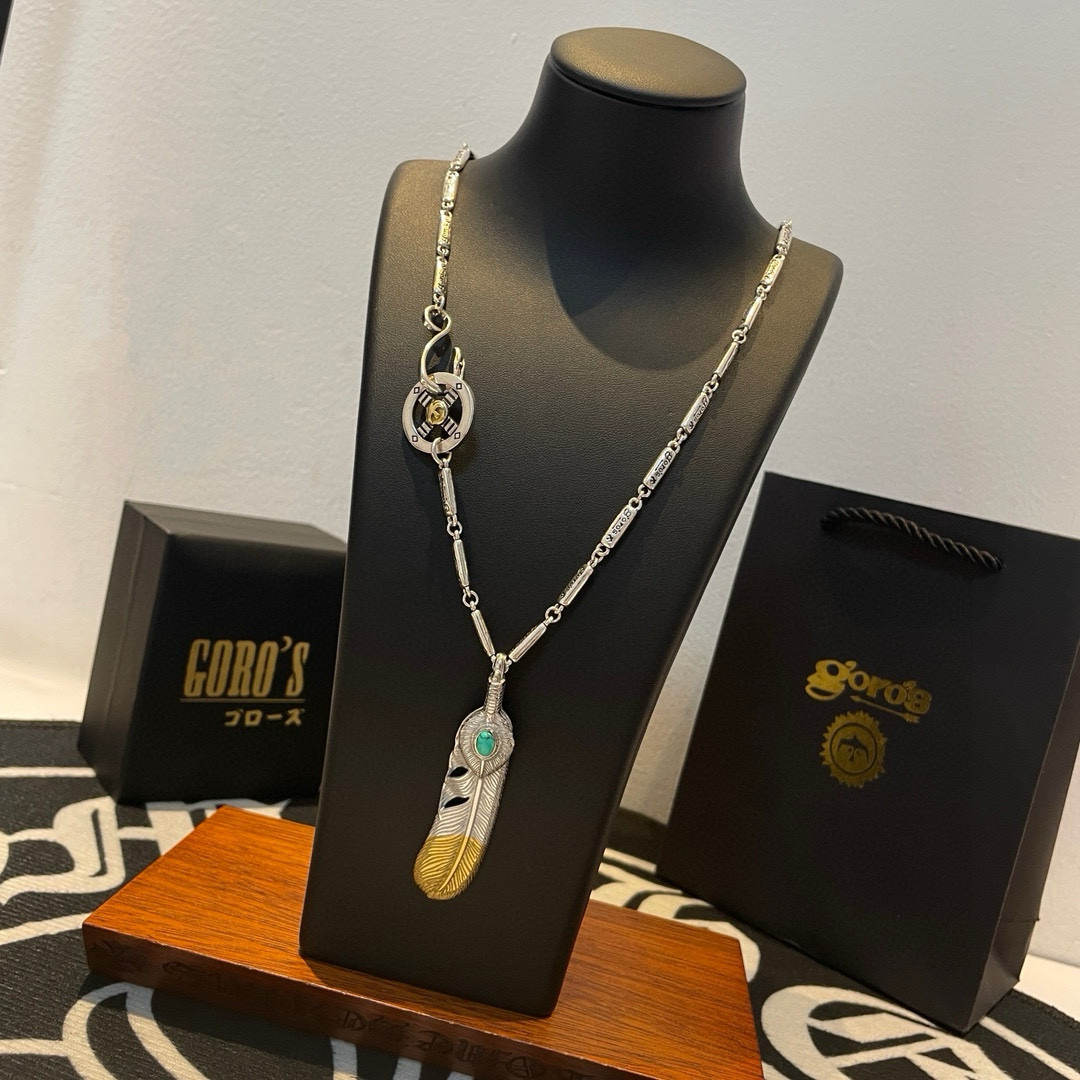   【新品上架】Goro’s高桥吾郎复古松石羽毛吊坠 高桥经典项链  顶级版本 认准独家拍摄 主攻高端市