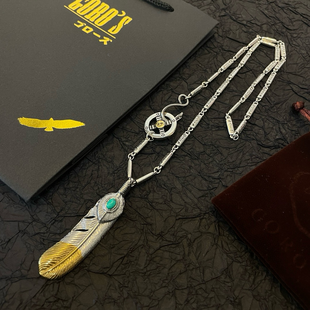   【新品上架】Goro’s高桥吾郎复古松石羽毛吊坠 高桥经典项链  顶级版本 认准独家拍摄 主攻高端市