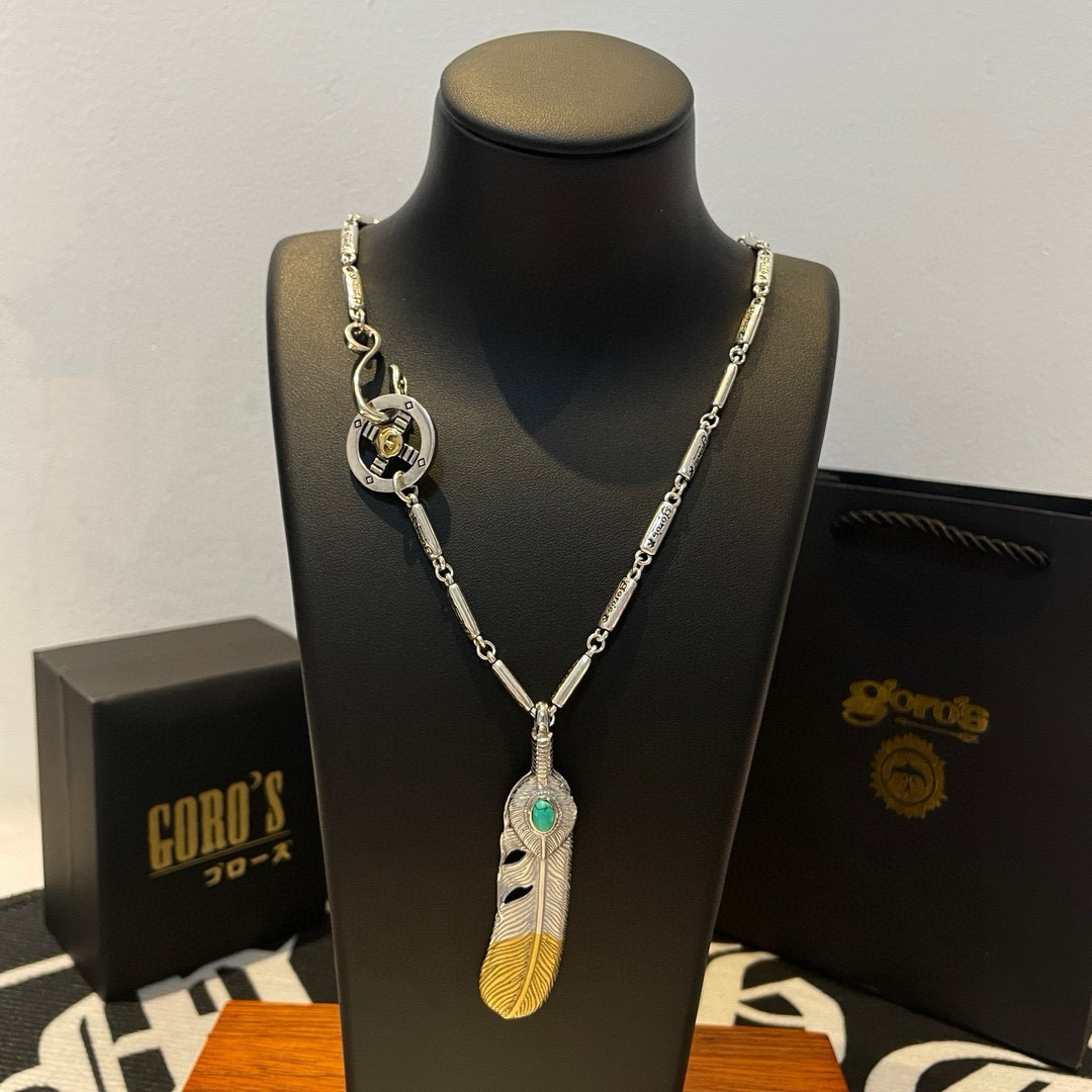   【新品上架】Goro’s高桥吾郎复古松石羽毛吊坠 高桥经典项链  顶级版本 认准独家拍摄 主攻高端市