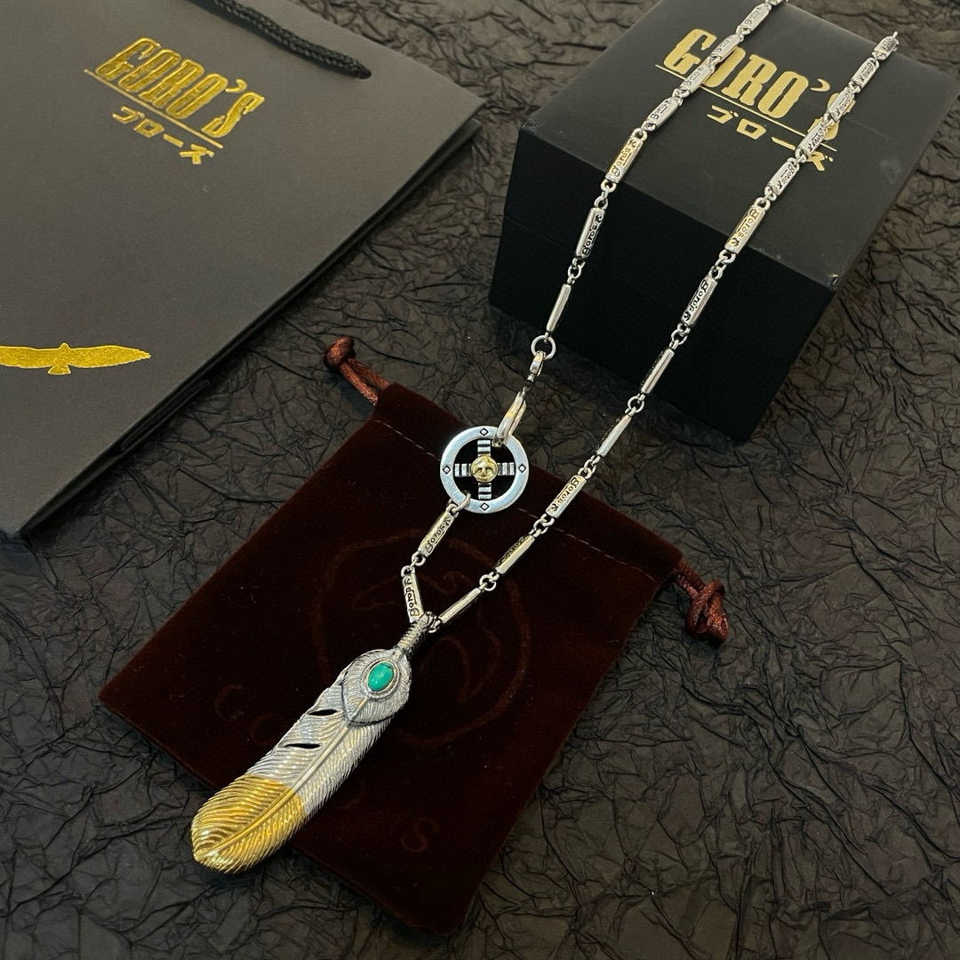   【新品上架】Goro’s高桥吾郎复古松石羽毛吊坠 高桥经典项链  顶级版本 认准独家拍摄 主攻高端市