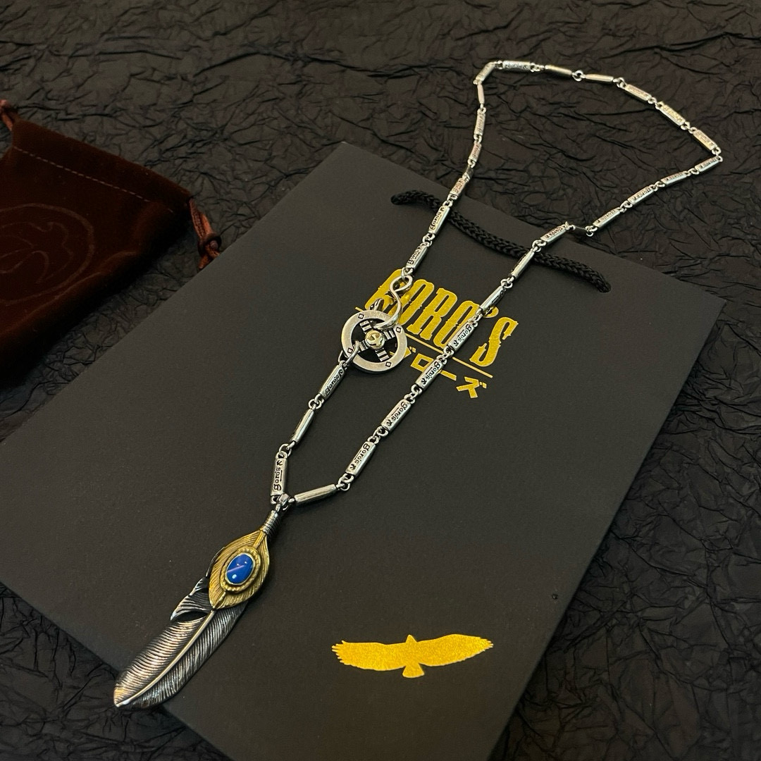 批    【新品上架】Goro’s高桥吾郎松石羽毛吊坠，高桥吾郎竹节项链，顶级版本，认准独家拍摄，主攻高