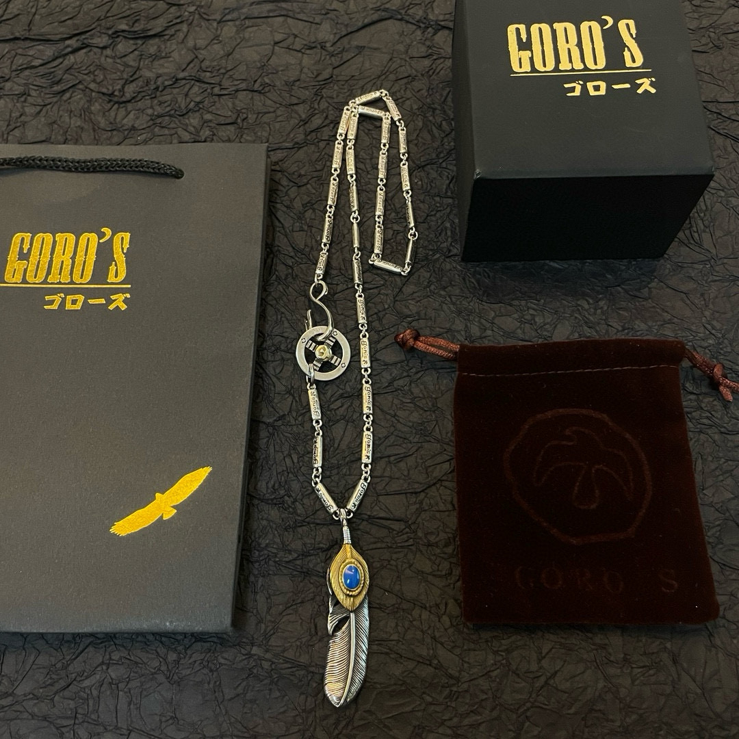批    【新品上架】Goro’s高桥吾郎松石羽毛吊坠，高桥吾郎竹节项链，顶级版本，认准独家拍摄，主攻高