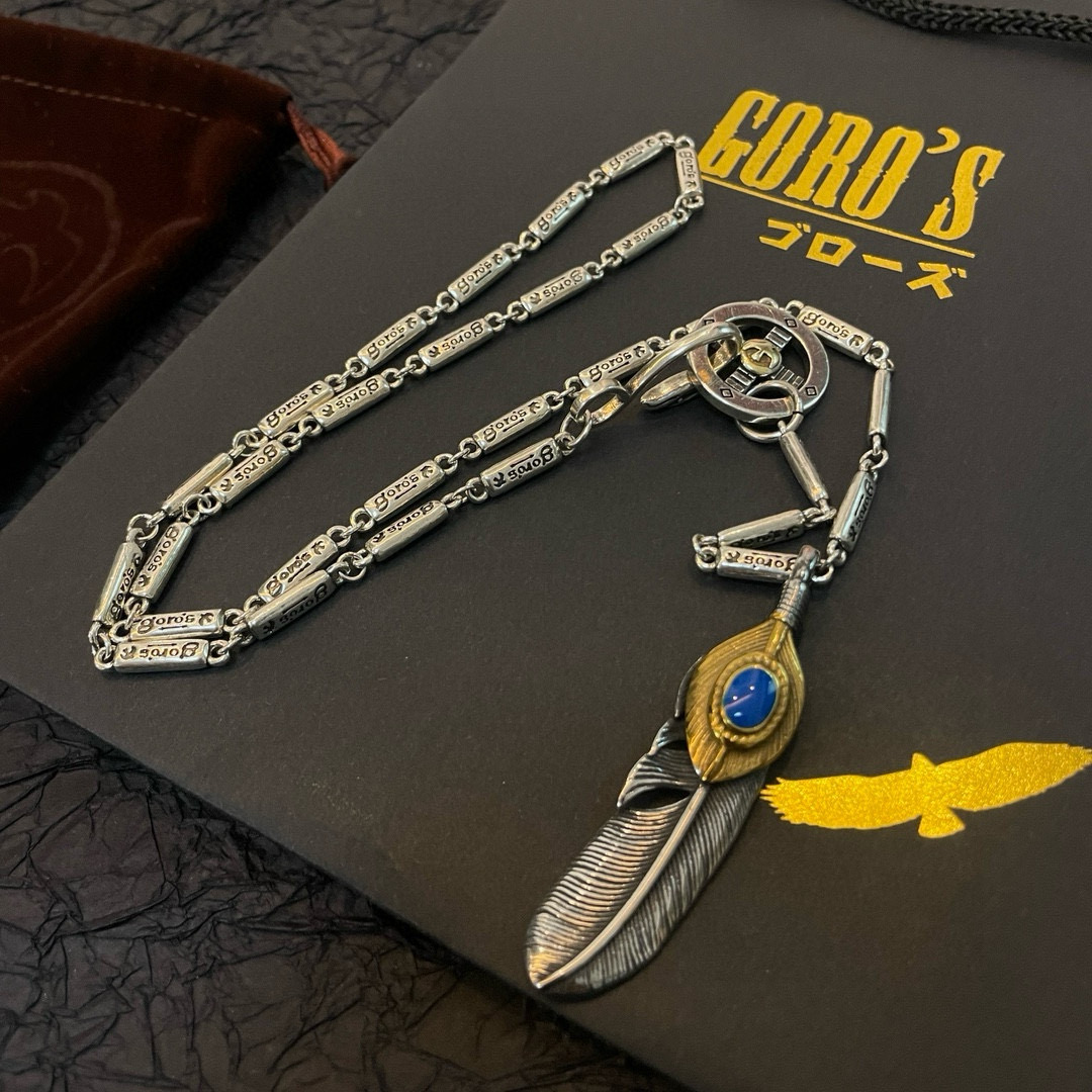 批    【新品上架】Goro’s高桥吾郎松石羽毛吊坠，高桥吾郎竹节项链，顶级版本，认准独家拍摄，主攻高