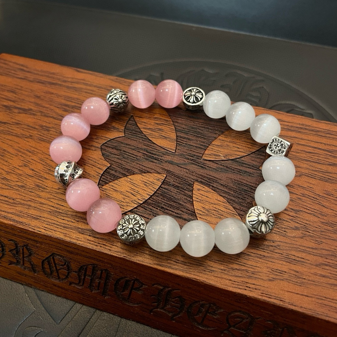  新款【专柜品质】Chrome Hearts克罗心 经典复古多元素手链拼色手串手链，凹凸造型不同的花纹设