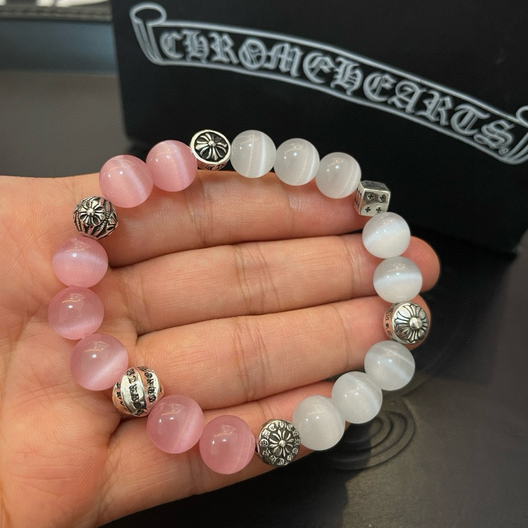 新款【专柜品质】Chrome Hearts克罗心 经典复古多元素手链拼色手串手链，凹凸造型不同的花纹设
