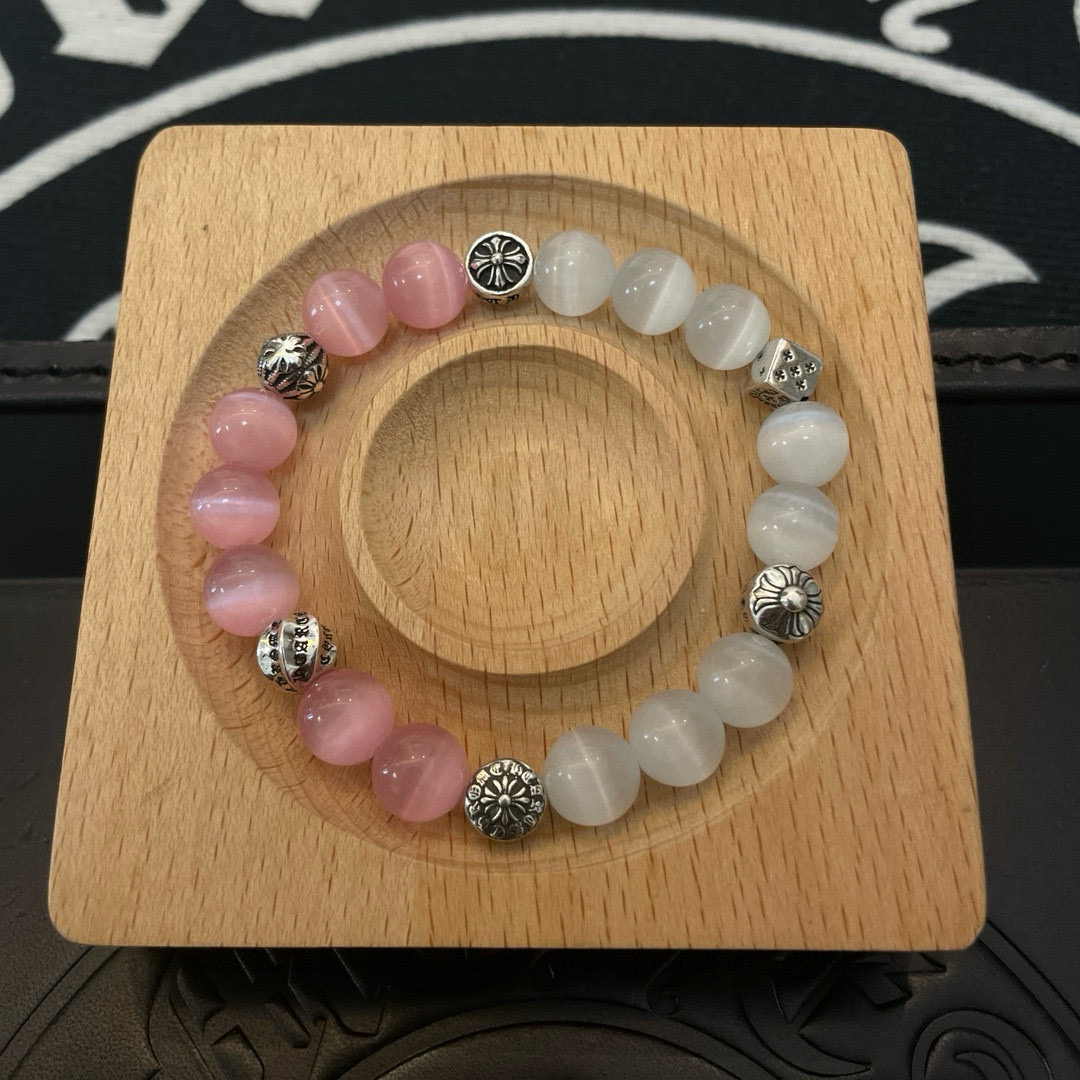  新款【专柜品质】Chrome Hearts克罗心 经典复古多元素手链拼色手串手链，凹凸造型不同的花纹设