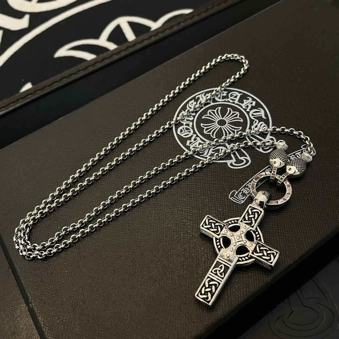 批  抖音/快手/ins/小红书/直播热门 ，新款【专柜品质】Chrome Hearts克罗心双鱼项链 
