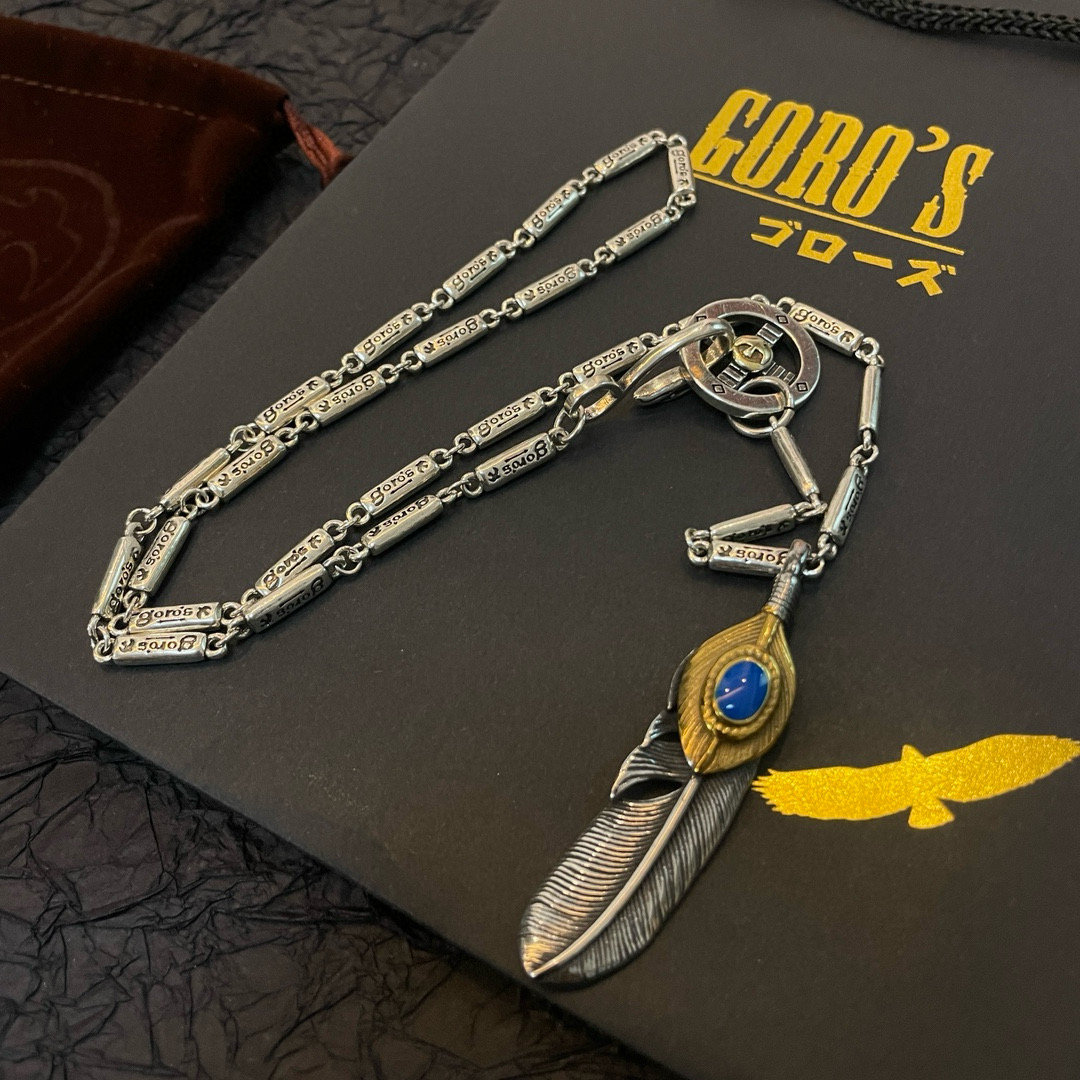     【新品上架】Goro’s高桥吾郎松石羽毛吊坠，高桥吾郎竹节项链，顶级版本，认准独家拍摄，主攻高端