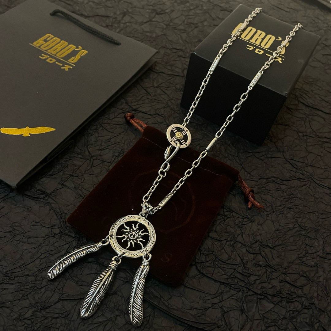     【新品上架】Goro’s高桥吾郎羽毛吊坠，高桥吾郎竹节项链，顶级版本，认准独家拍摄，主攻高端市场
