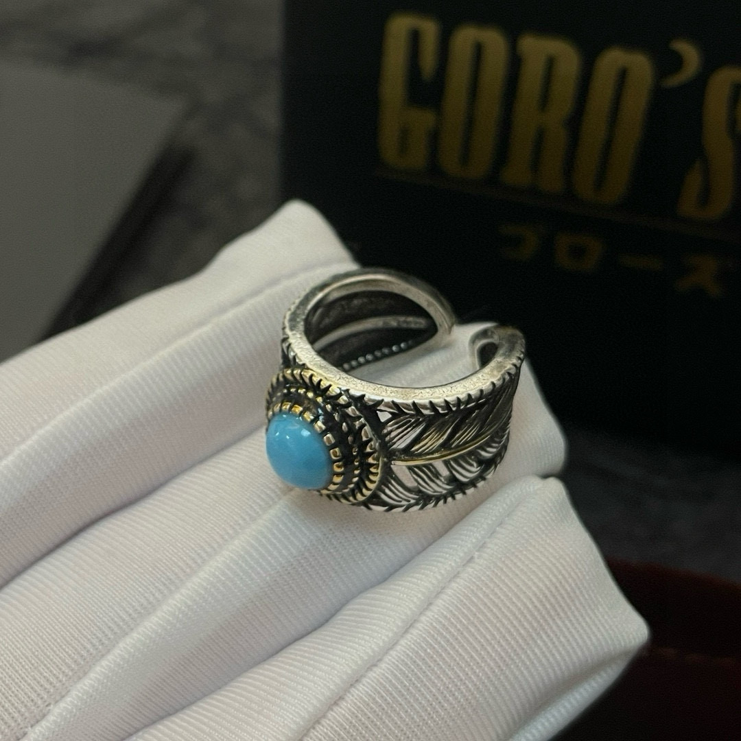   【新品上架】Goro’s高桥吾郎松石羽毛戒指，顶级版本 认准独家拍摄 主攻高端市场 绝对区别普通版本