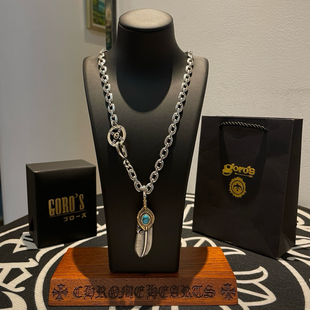 批 【新品上架】Goro’s高桥吾郎松石羽毛吊坠，高桥经典环扣字母项链，顶级版本，认准独家拍摄，主攻高端