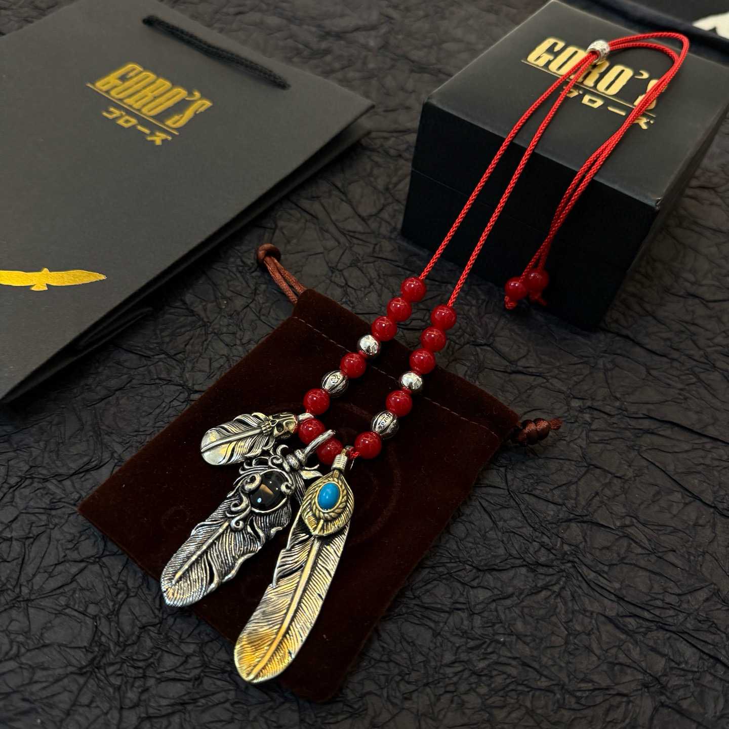 【新品上架】Goro’s高桥吾郎羽毛琉璃绳子项链，顶级版本，认准独家拍摄，主攻高端市场 ，快手/ins/