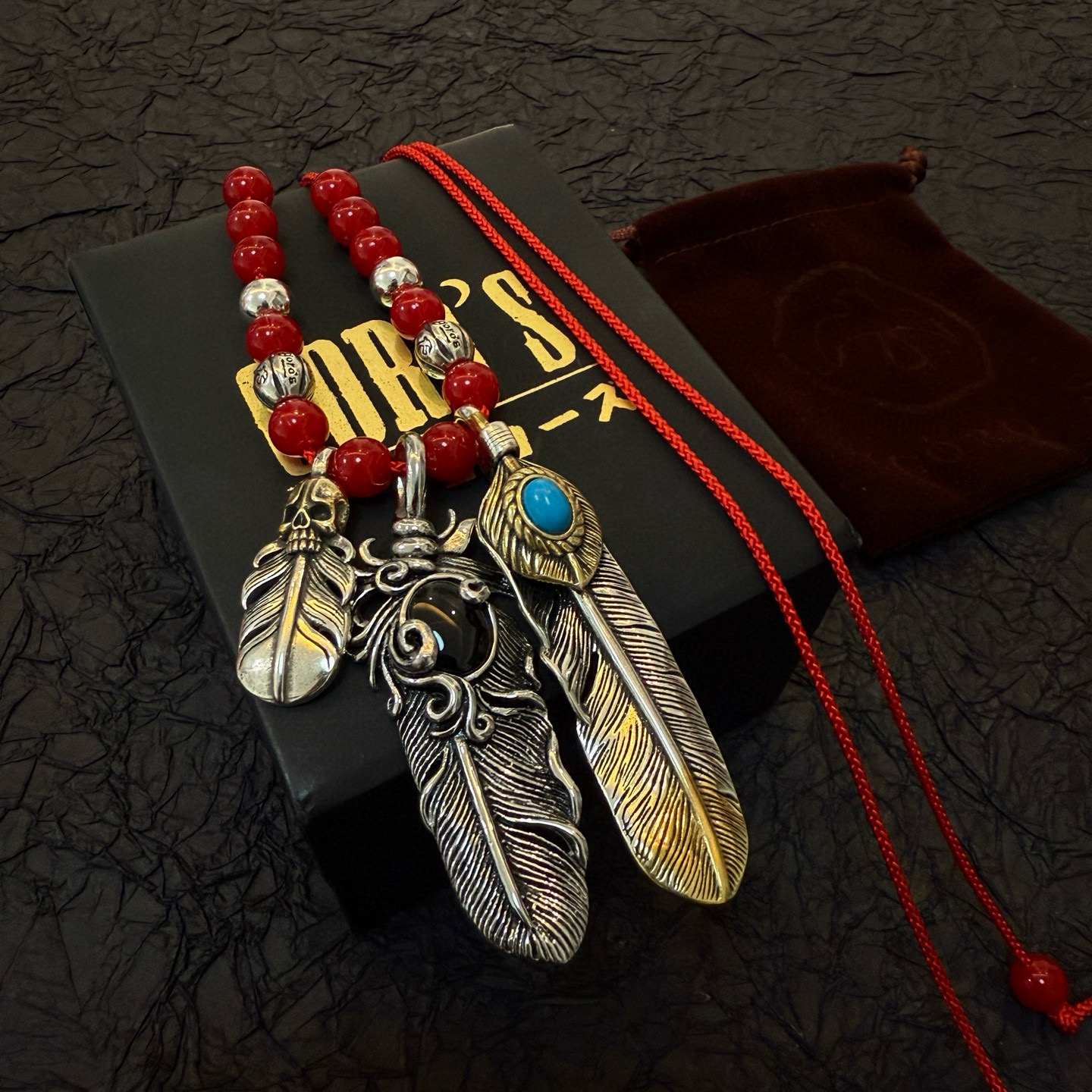 【新品上架】Goro’s高桥吾郎羽毛琉璃绳子项链，顶级版本，认准独家拍摄，主攻高端市场 ，快手/ins/