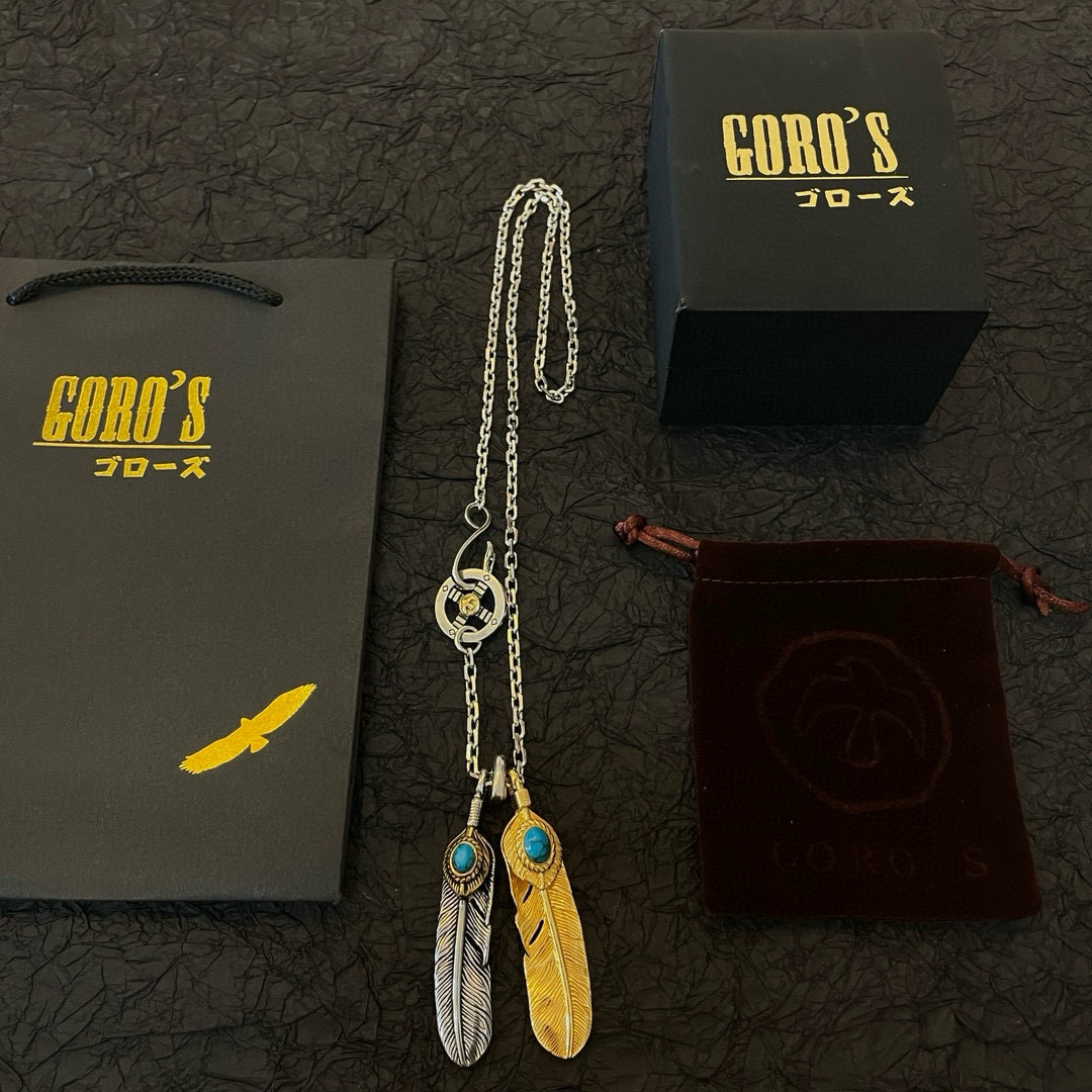 批 【新品上架】Goro’s高桥吾郎松石双羽毛吊坠，高桥经典项链，顶级版本，认准独家拍摄，主攻高端市场 