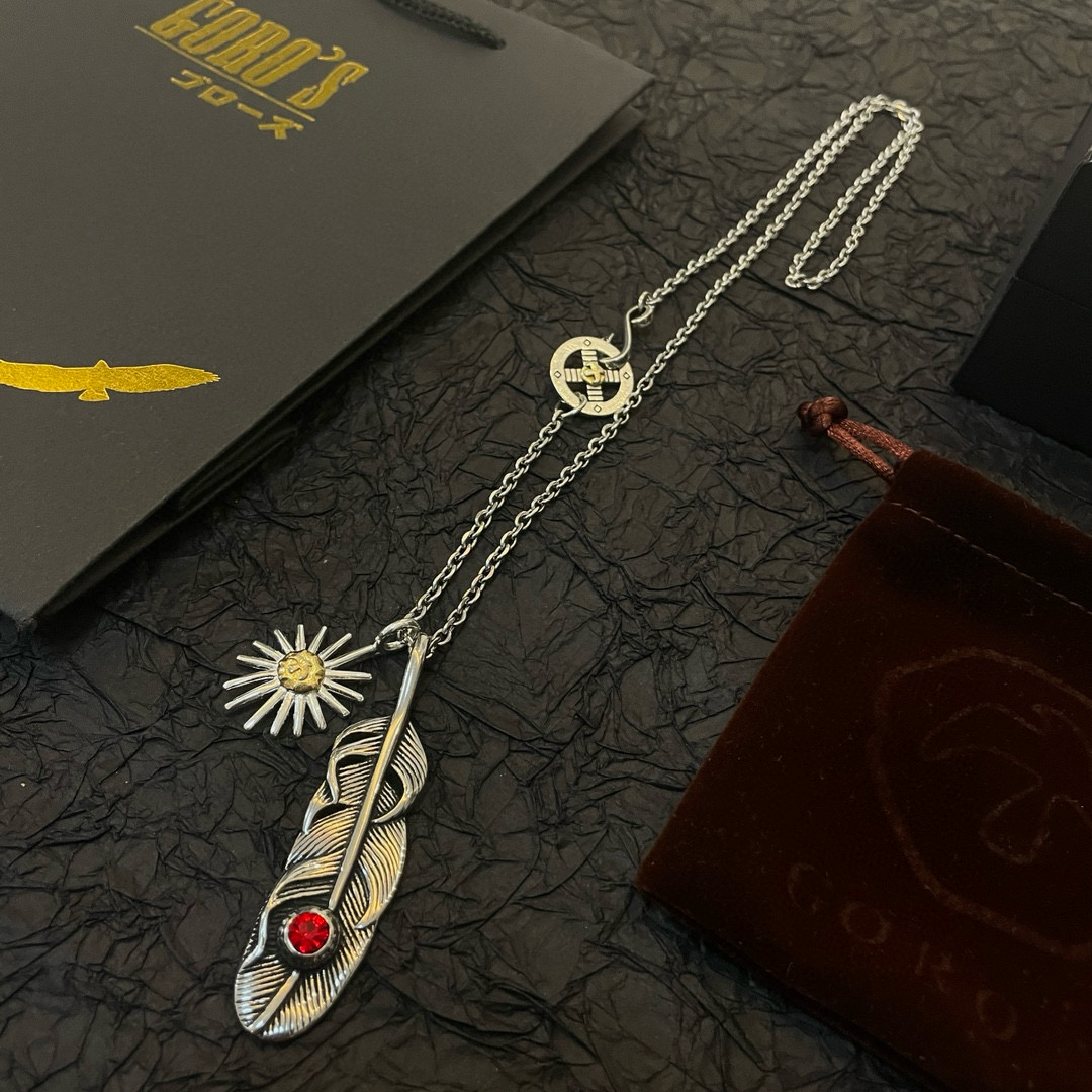 批 【新品上架】Goro’s高桥吾郎海胆羽毛吊坠，高桥吾郎经典项链，顶级版本，认准独家拍摄，主攻高端市场