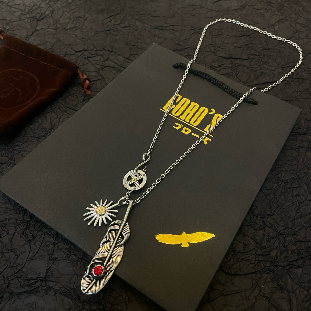 批 【新品上架】Goro’s高桥吾郎海胆羽毛吊坠，高桥吾郎经典项链，顶级版本，认准独家拍摄，主攻高端市场